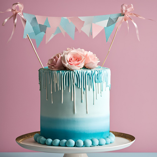 Burnaway Cake zur Gender Reveal Party