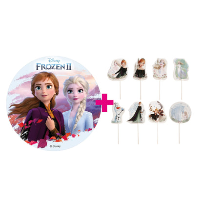 2er Set Frozen Tortenaufleger & Kuchen- und Muffinaufstecker