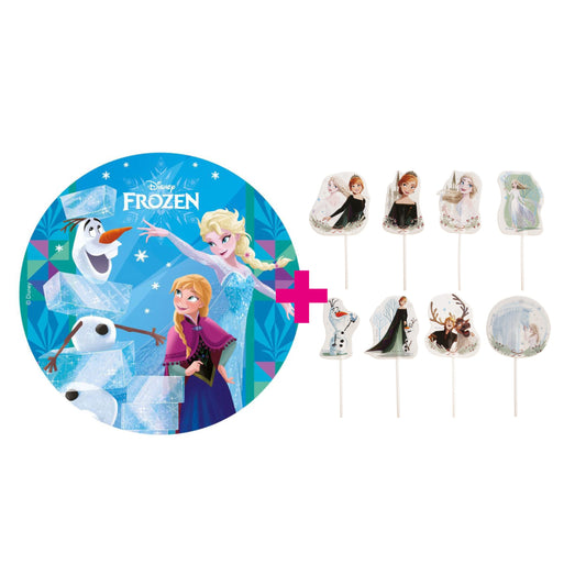 2er Set Frozen Tortenaufleger & Kuchen- und Muffinaufstecker