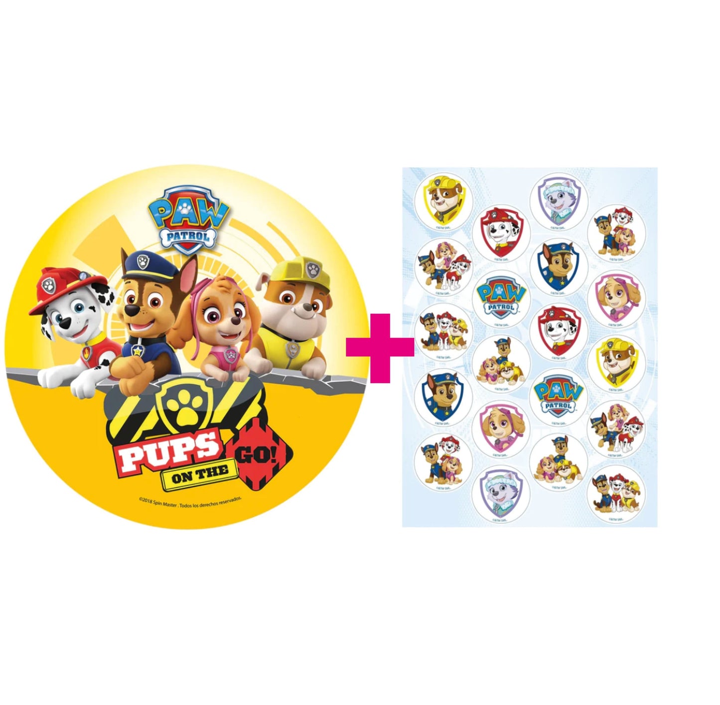 2er Set Paw Patrol Tortenaufleger & Muffinaufleger